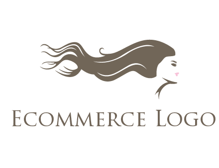 woman with long hair flowing logo