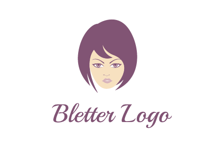 woman with bob cut hairstyle logo