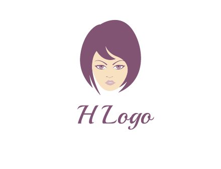 woman with bob cut hairstyle logo