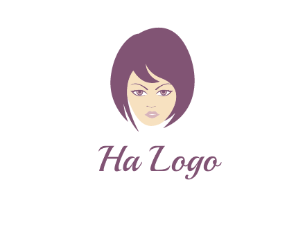 woman with bob cut hairstyle logo