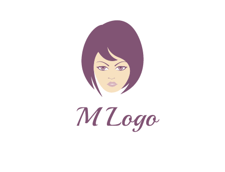 woman with bob cut hairstyle logo