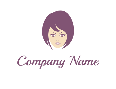 woman with bob cut hairstyle logo