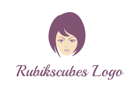 woman with bob cut hairstyle logo