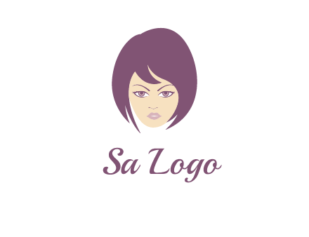 woman with bob cut hairstyle logo