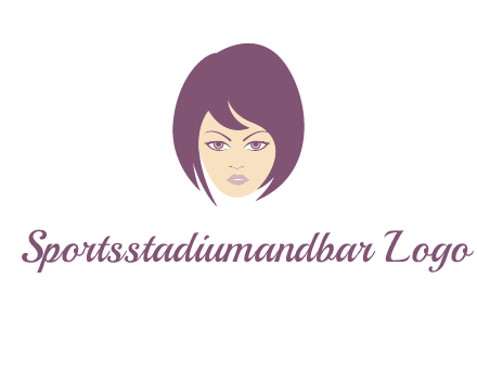 woman with bob cut hairstyle logo