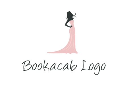 woman posing in strapless dress logo