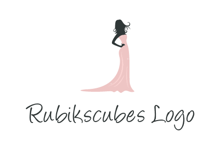 woman posing in strapless dress logo