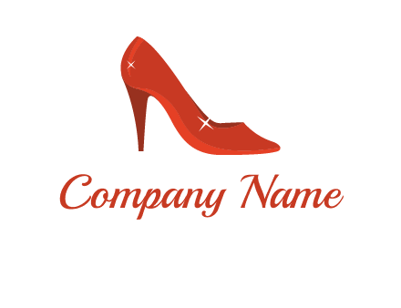 shiny red heel pump logo