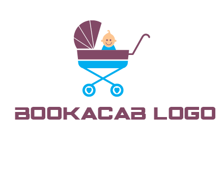 boy in baby stroller logo