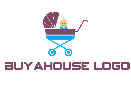 boy in baby stroller logo