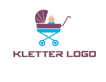 boy in baby stroller logo