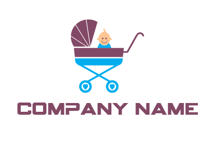 boy in baby stroller logo