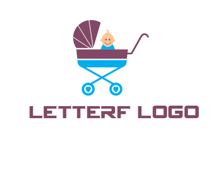 boy in baby stroller logo