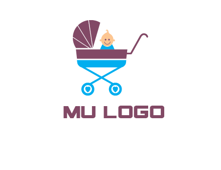 boy in baby stroller logo