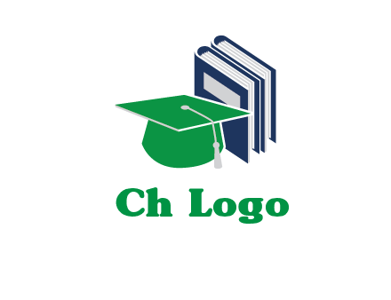 books with graduation cap logo