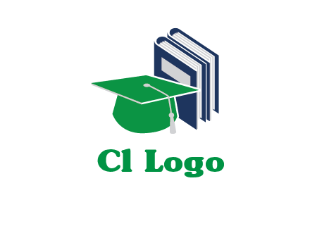 books with graduation cap logo