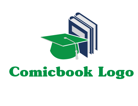 books with graduation cap logo