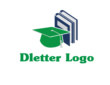 books with graduation cap logo