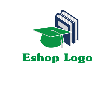 books with graduation cap logo