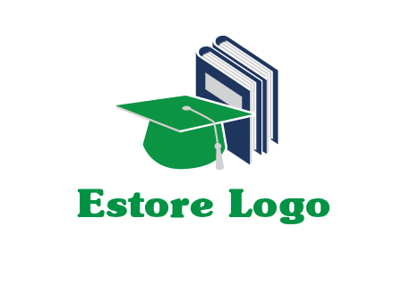 books with graduation cap logo