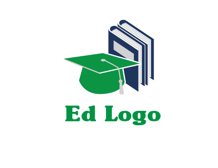 books with graduation cap logo