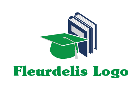 books with graduation cap logo