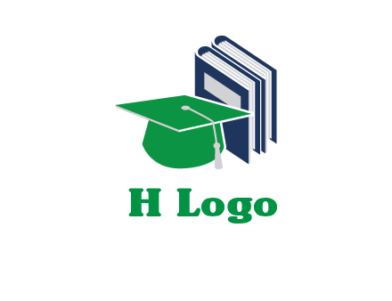 books with graduation cap logo