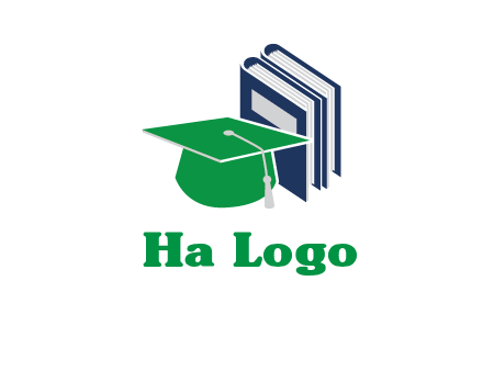 books with graduation cap logo