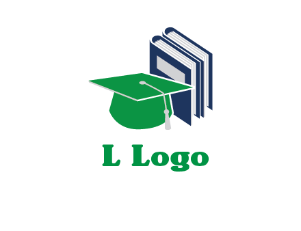 books with graduation cap logo