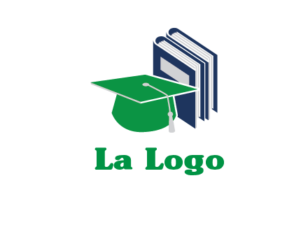 books with graduation cap logo