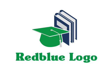 books with graduation cap logo