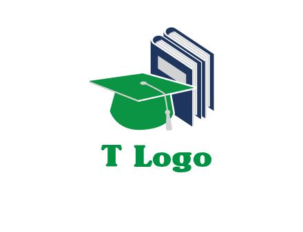 books with graduation cap logo