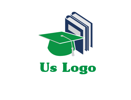 books with graduation cap logo