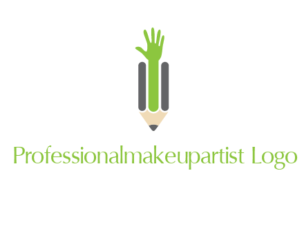 green hand inside pencil logo