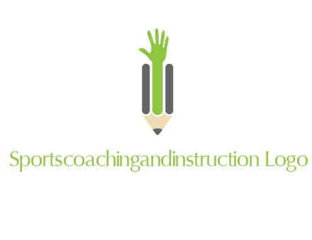 green hand inside pencil logo