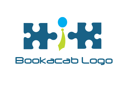 puzzle pieces with man wearing tie logo