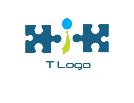 puzzle pieces with man wearing tie logo