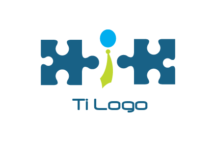 puzzle pieces with man wearing tie logo