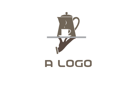 server bringing tea logo