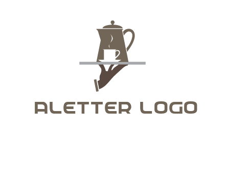 server bringing tea logo