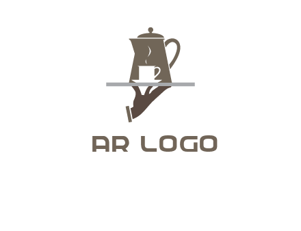 server bringing tea logo