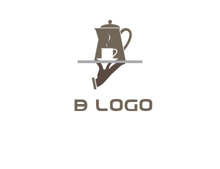 server bringing tea logo