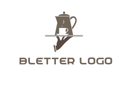 server bringing tea logo