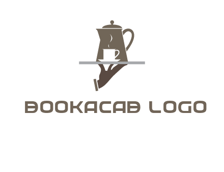 server bringing tea logo