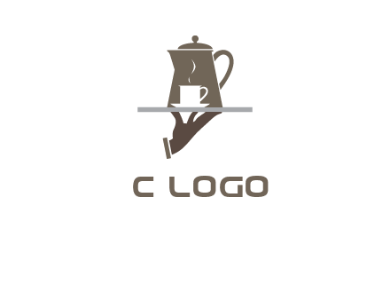 server bringing tea logo