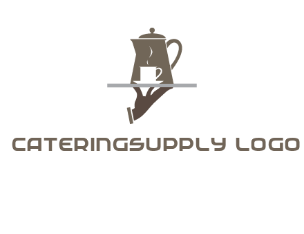 server bringing tea logo