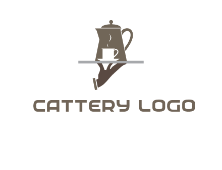 server bringing tea logo