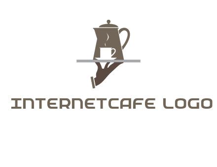 server bringing tea logo