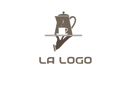 server bringing tea logo