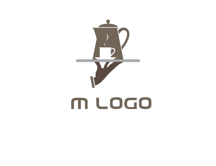 server bringing tea logo